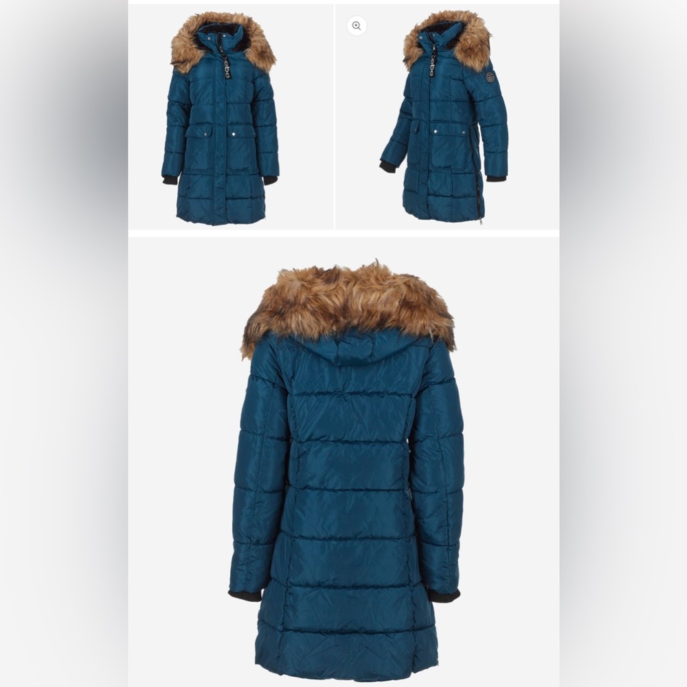 NWT women’s Bebe removable hood puffer jacket, size M